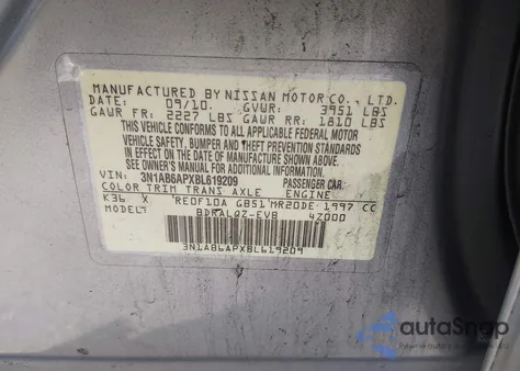 2011 Nissan Sentra 2.0 from USA, damaged, VIN 3N1AB6APXBL619209